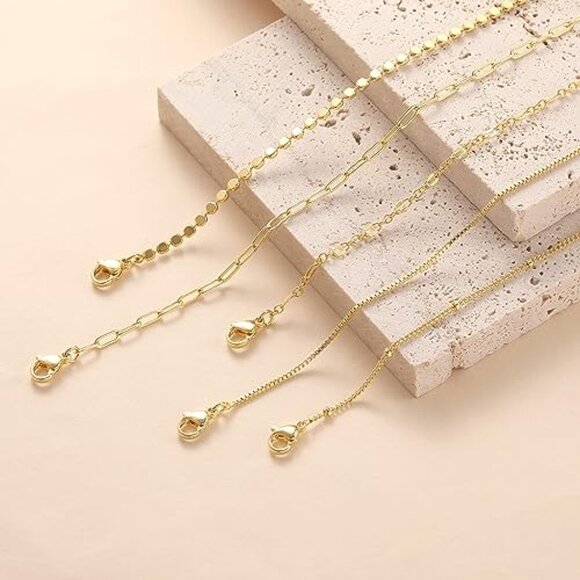 Dainty Gold Plated Bracelet Set Stackable Thin Chain Minimalist Elegant Jewelry - Picture 6 of 8